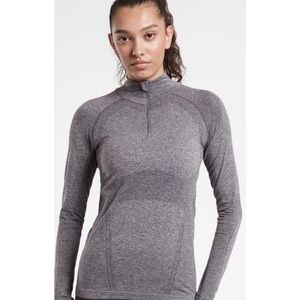 Gray Women's Quarter-Zip Top